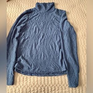 Elegant Blue Turtleneck Sweater for Women